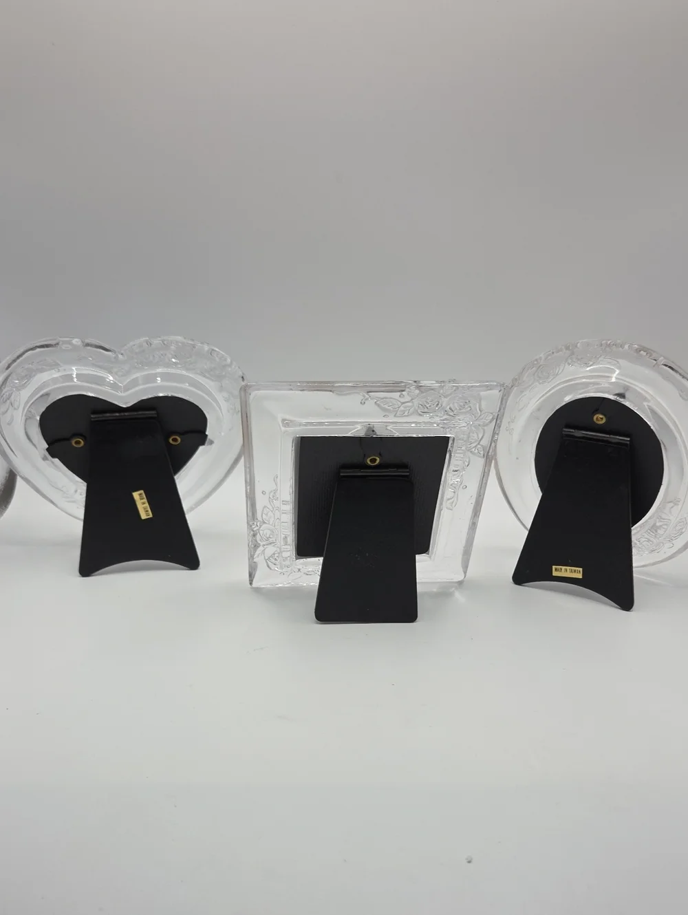3 Gass Photo Frames. Vintage Taiwan NWT